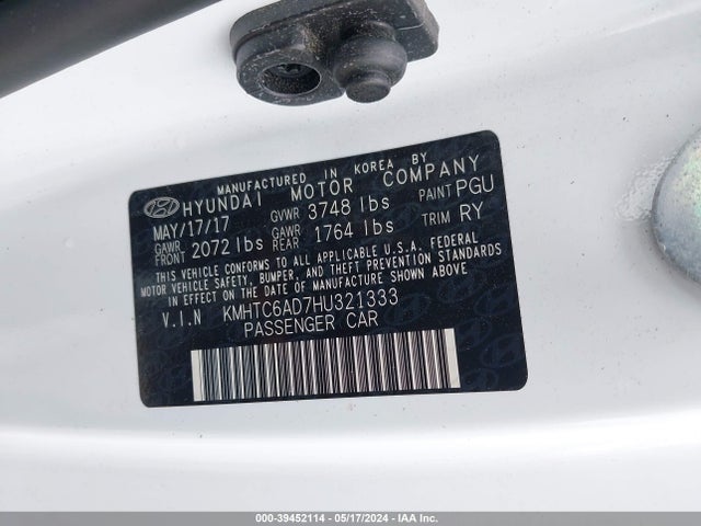 Hyundai Veloster Value Edition 2017 KMHTC6AD7HU321333 Image 9