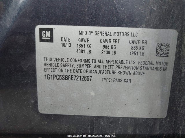 Chevrolet Cruze 1lt Auto 2014 1G1PC5SB6E7212667 Image 9