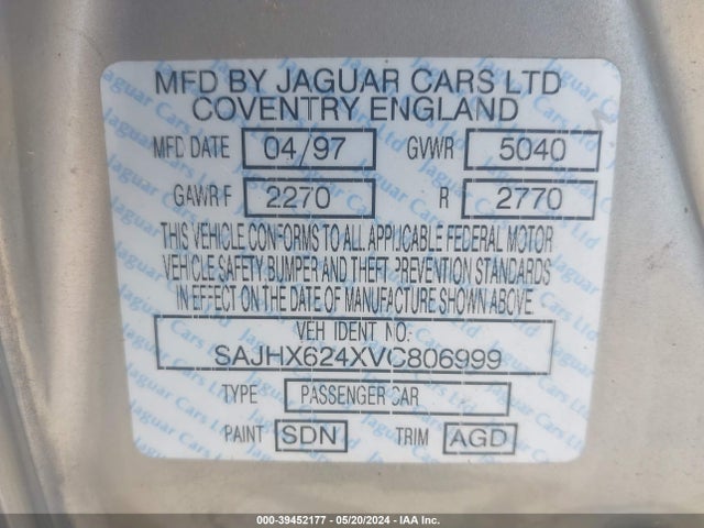 1997 JAGUAR XJ6 SAJHX624XVC806999 Photo 8