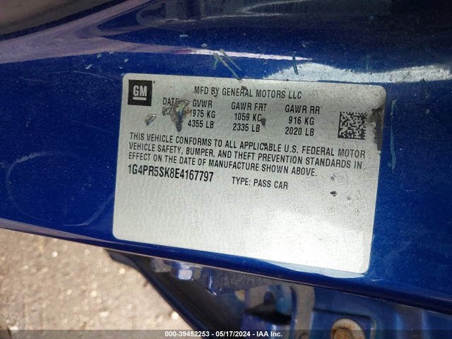 Buick Verano Convenience Group 2014 1G4PR5SK8E4167797 Image 9
