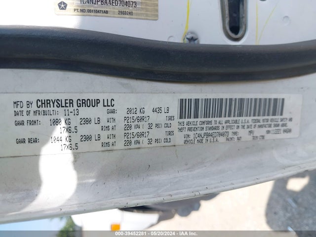 Jeep Patriot Altitude 2014 1C4NJPBA4ED704073 Image 9