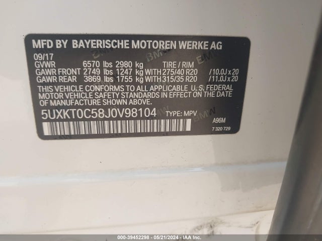 5UXKT0C58J0V98104 BMW X5 Edrive Xdrive40e Iperformance