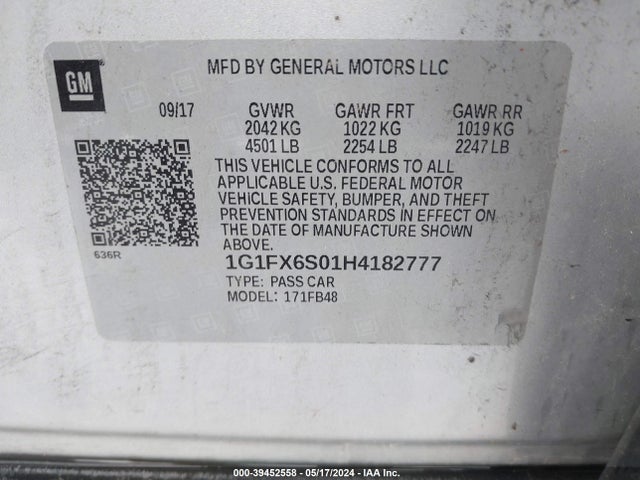 Chevrolet Bolt Ev Premier 2017 1G1FX6S01H4182777 Image 9