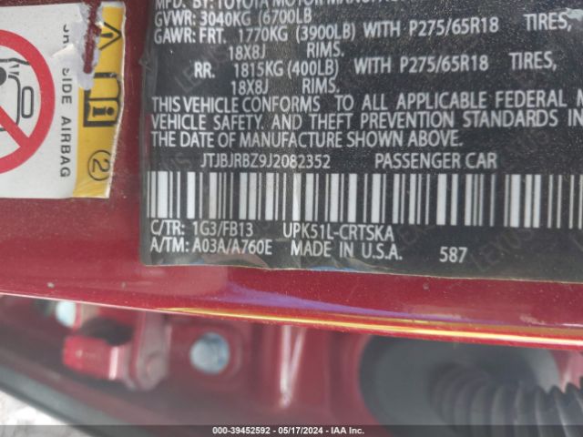 JTJBJRBZ9J2082352 Lexus NX 300H