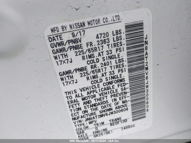 Nissan ROGUE SV 2018 JN8AT2MV6JW300609 Image 9