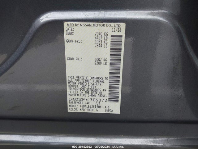 Nissan LEAF S 2019 1N4AZ1CP4KC305372 Image 9