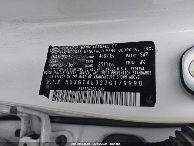 KIA Optima Lx 2018 5XXGT4L32JG179998 Image 9