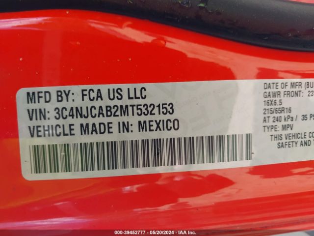 3C4NJCAB2MT532153 Jeep Compass Sport Fwd