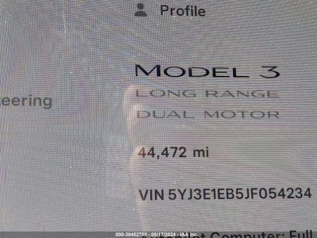 5YJ3E1EB5JF054234 Tesla Model 3 Long Range/performance