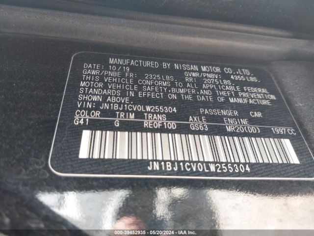JN1BJ1CV0LW255304 Nissan Rogue Sport Sv Fwd Xtronic Cvt