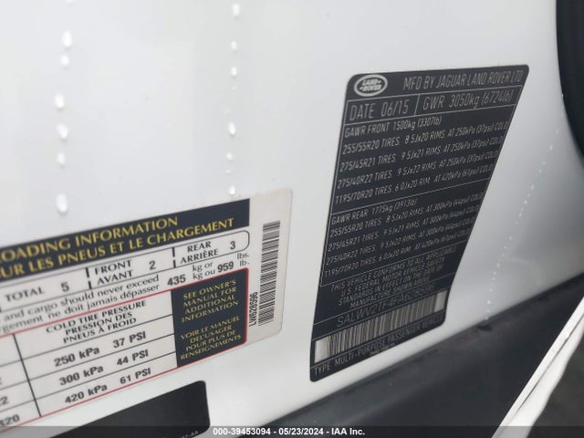 SALWV2TF4FA628596 Land Rover Range Rover Sport 5.0l V8 Supercharged Autobiography