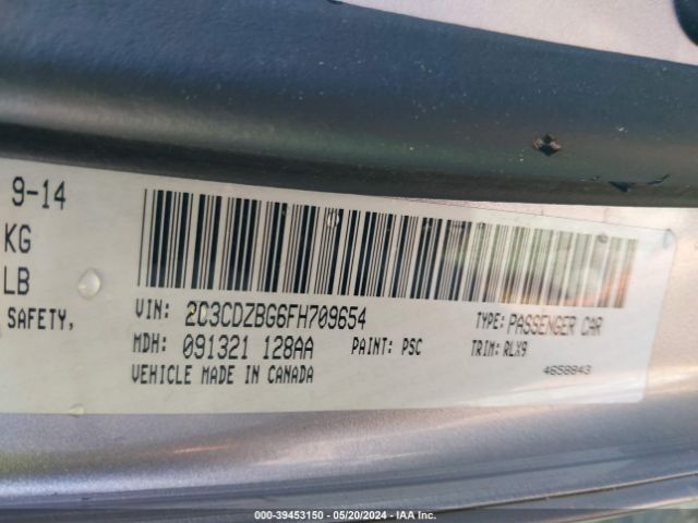 2C3CDZBG6FH709654 Dodge Challenger Sxt Plus
