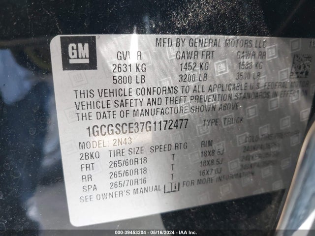 Chevrolet Colorado Lt 2016 1GCGSCE37G1172477 Image 9
