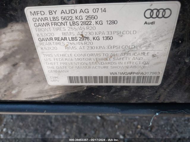 WA1WGAFP4FA017963 Audi Q5 3.0t Premium Plus