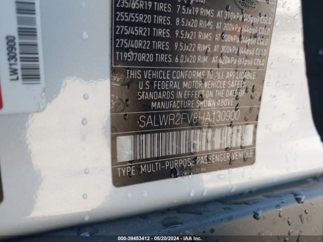 SALWR2FV8HA130900 Land Rover Range Rover Sport 3.0l V6 Supercharged Hse