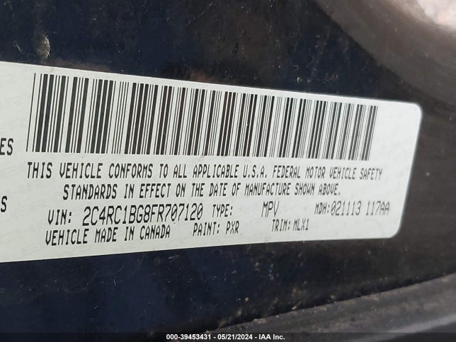 2C4RC1BG8FR707120 Chrysler Town & Country Touring