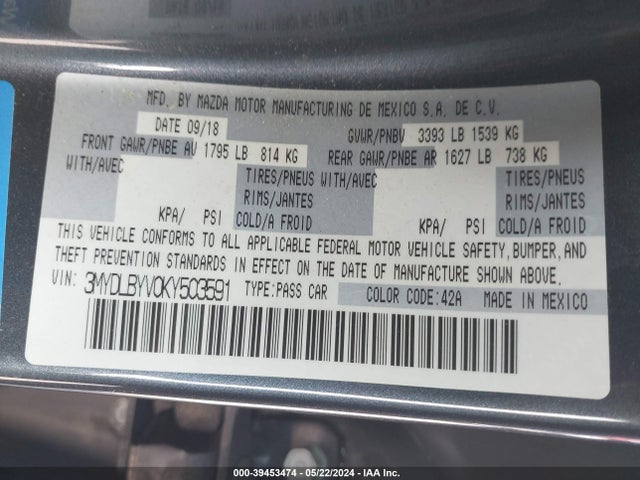 Toyota YARIS LE 2019 3MYDLBYV0KY503591 Image 9
