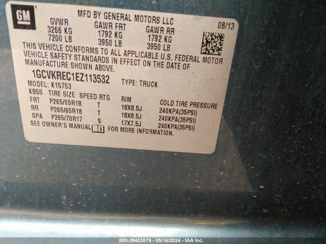 Chevrolet Silverado 1500 2lt 2014 1GCVKREC1EZ113532 Image 9