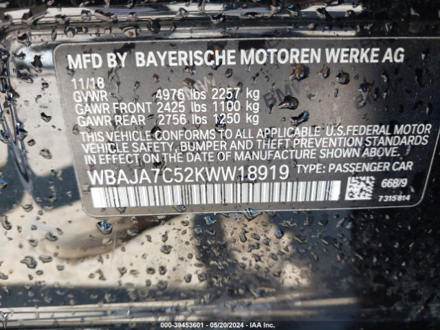 WBAJA7C52KWW18919 BMW 530i Xdrive