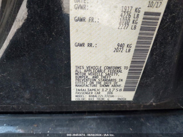 Nissan Altima 2.5 Sv 2018 1N4AL3AP6JC121758 Image 9