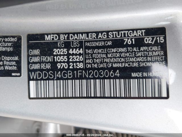 WDDSJ4GB1FN203064 Mercedes-Benz CLA 250 4MATIC