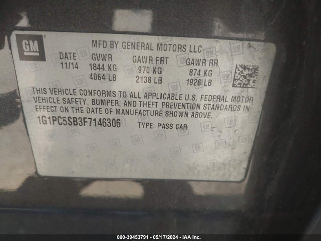 Chevrolet Cruze 1lt Auto 2015 1G1PC5SB3F7146306 Image 9