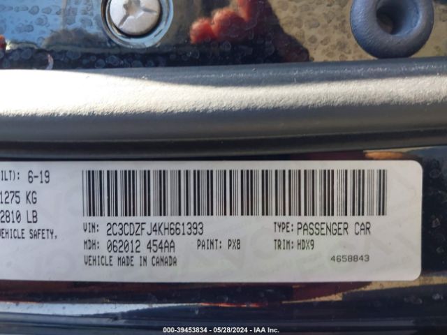 2C3CDZFJ4KH661393 Dodge Challenger R/t Scat Pack Widebody