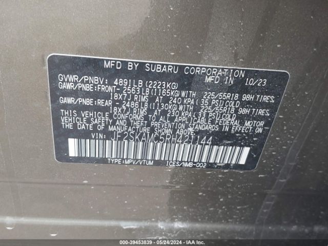 JF2SKAMC5RH421144 Subaru Forester Touring