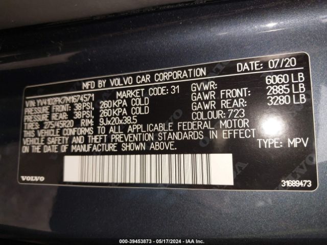 YV4102PK7M1674571 Volvo Xc90 T5 Momentum 7 Passenger