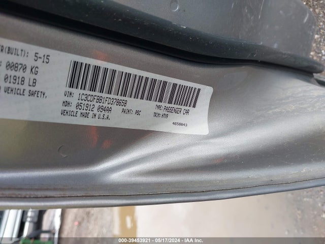 Dodge DART SXT 2015 1C3CDFBB1FD378658 Image 9