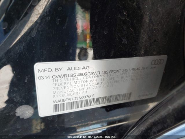 WAUBFAFL7EN037603 Audi A4 2.0t Premium
