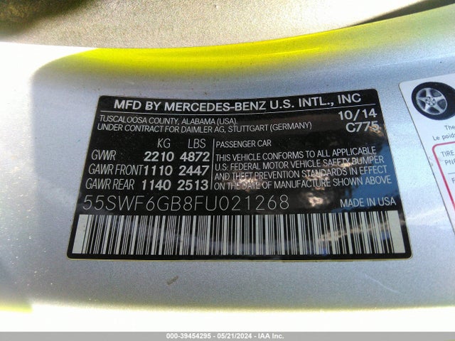 55SWF6GB8FU021268 Mercedes-Benz C 400 4matic