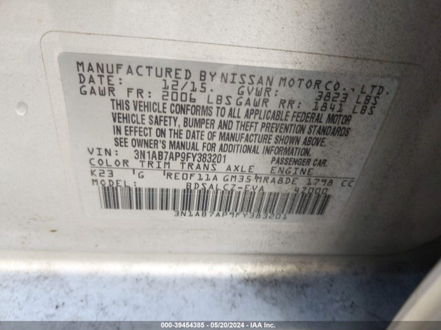 Nissan SENTRA S 2015 3N1AB7AP9FY383201 Image 9
