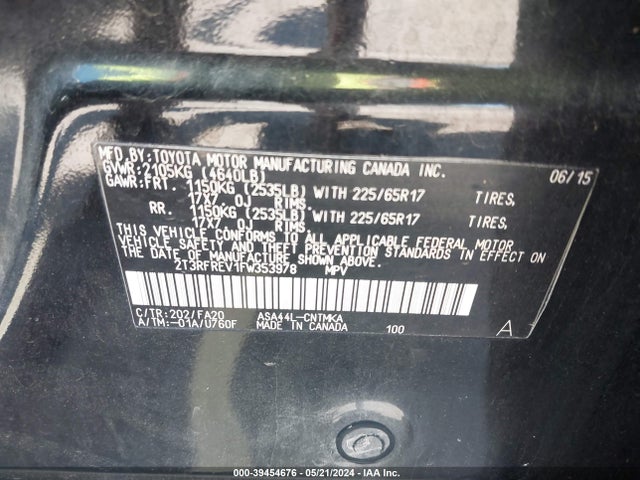 Toyota Rav4 Xle 2015 2T3RFREV1FW353978 Image 9