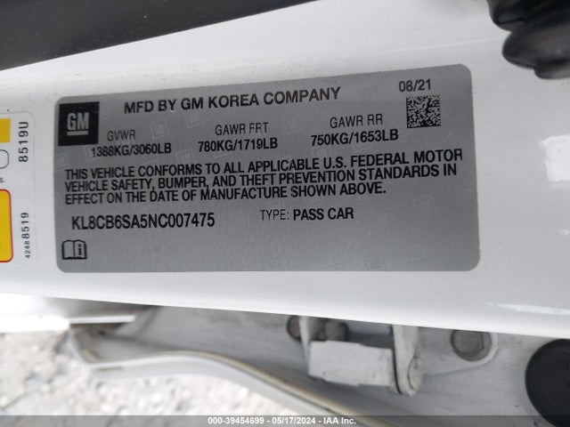Chevrolet Spark Fwd Ls Automatic 2022 KL8CB6SA5NC007475 Image 9