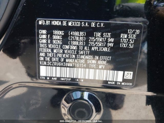 3CZRU6H38MM716154 Honda Hr-v Awd Lx