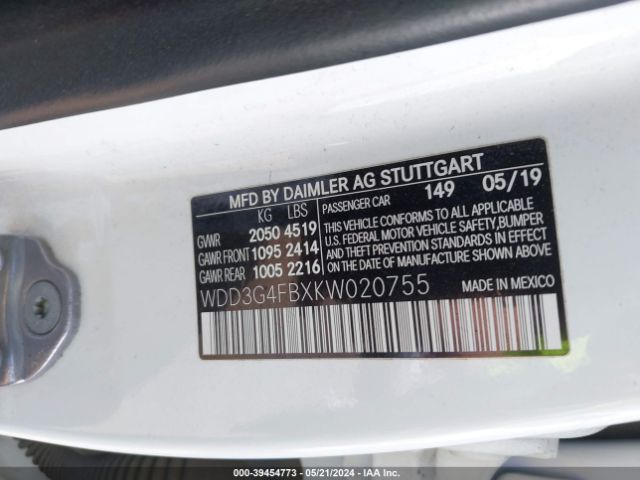 WDD3G4FBXKW020755 Mercedes-Benz A 220 4matic