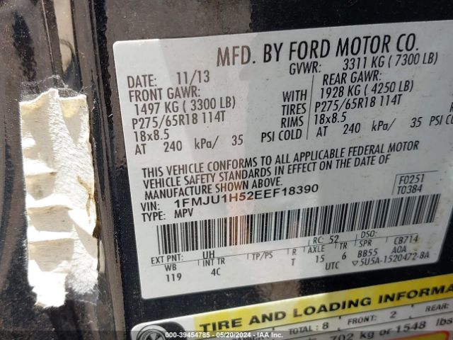 1FMJU1H52EEF18390 Ford Expedition Xlt