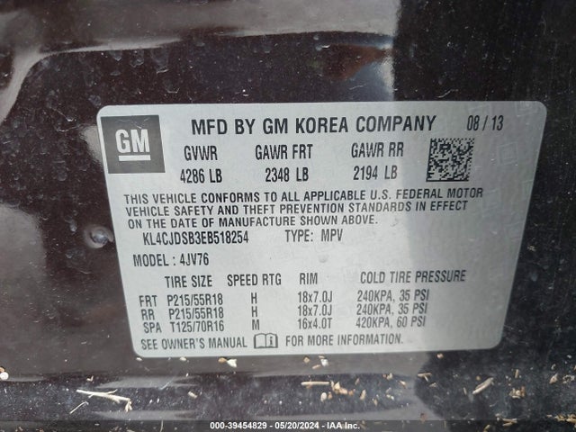 KL4CJDSB3EB518254 Buick Encore Premium