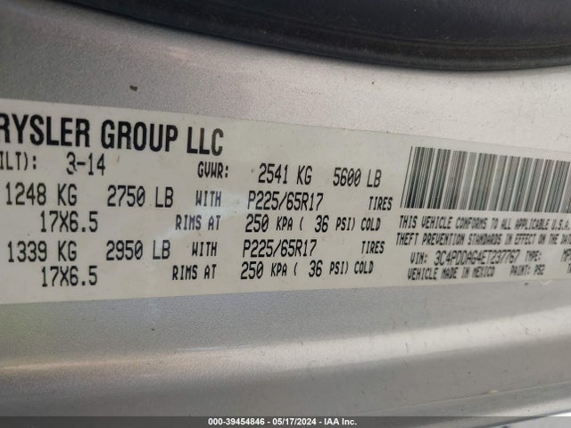 Dodge JOURNEY SE 2014 3C4PDDAG4ET237767 Image 9
