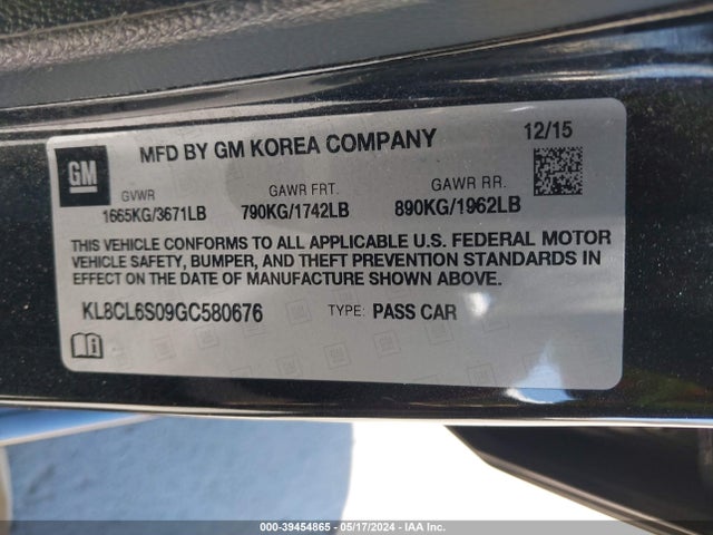 Chevrolet Spark Ev 2lt 2016 KL8CL6S09GC580676 Image 9