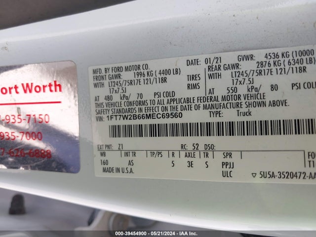 Ford F-250 Xl 2021 1FT7W2B66MEC69560 Image 9