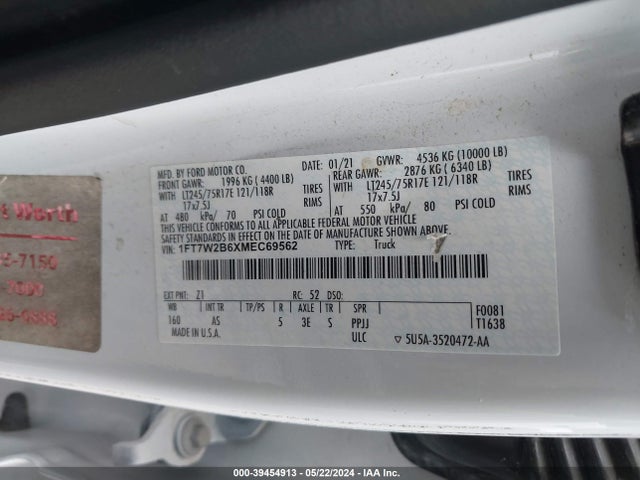 Ford F-250 Xl 2021 1FT7W2B6XMEC69562 Image 9