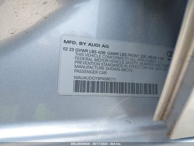 WAUAUDGY9PA085711 Audi A3 Premium 40 Tfsi Front-wheel Drive S Tronic