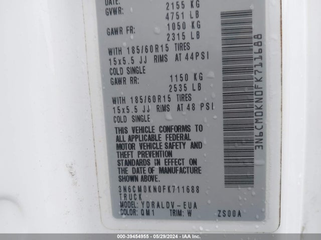Nissan Nv200 S 2015 3N6CM0KN0FK711688 Image 9