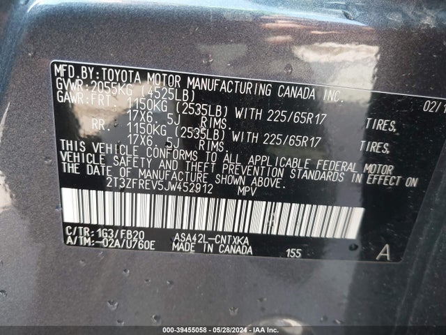 Toyota RAV4 LE 2018 2T3ZFREV5JW452912 Image 9
