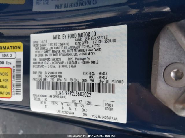 1LN6L9RP2J5603022 Lincoln Continental Reserve