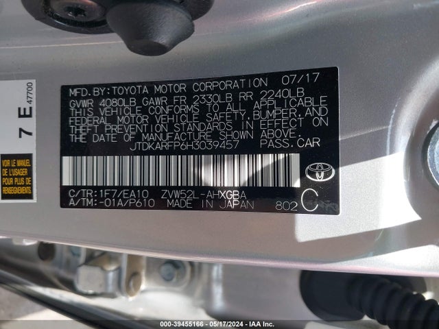 Toyota Prius Prime Premium 2017 JTDKARFP6H3039457 Image 9