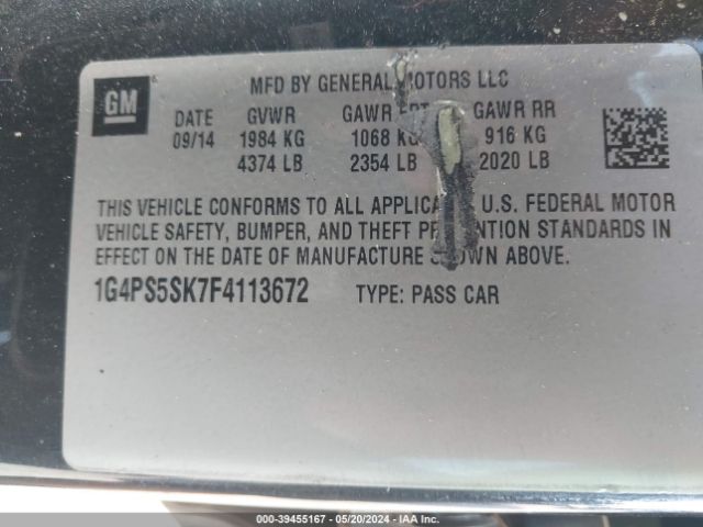 1G4PS5SK7F4113672 Buick Verano Leather Group