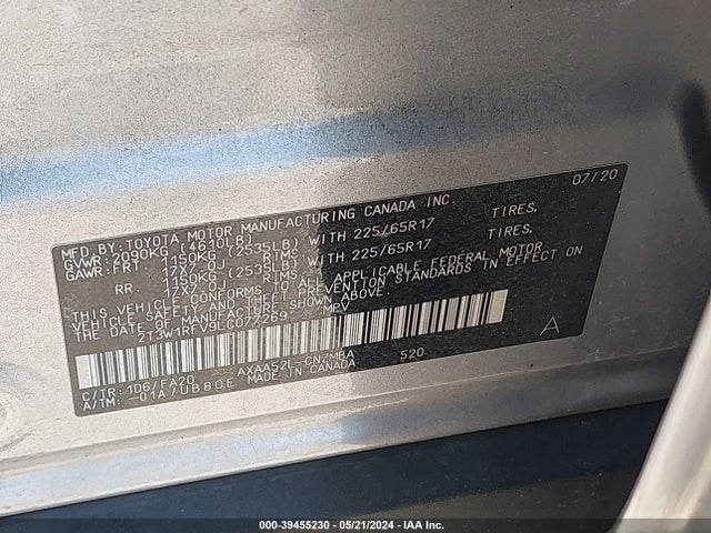 Toyota Rav4 Xle 2020 2T3W1RFV9LC077269 Image 9